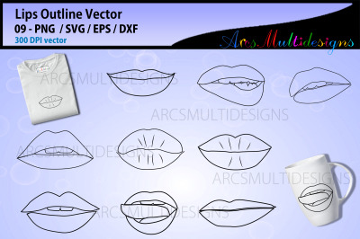 lips silhouette and outline