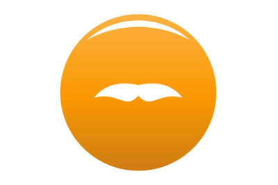 Broad mustache icon vector orange