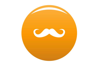 Handlebar mustache icon vector orange