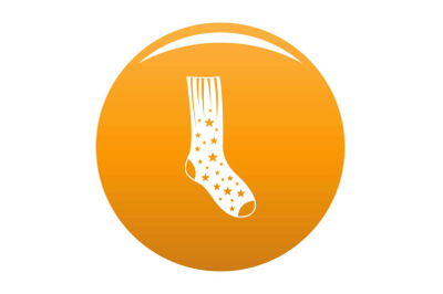Sock with star icon vector orange