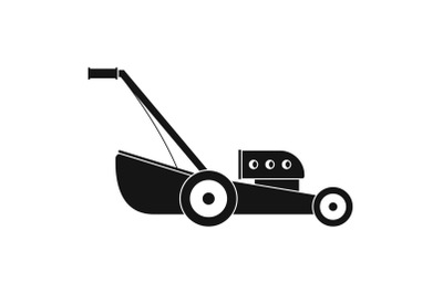 Petrol grass cut machine icon, simple style