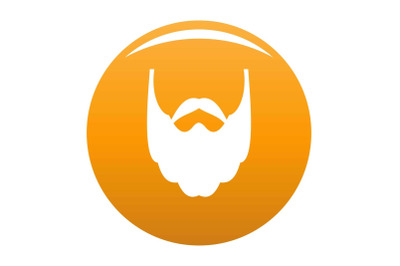Long beard icon vector orange