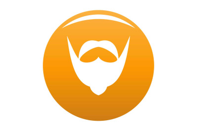 Big mustache and beard icon vector orange