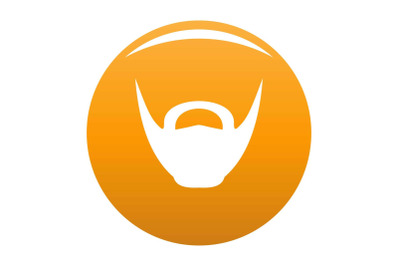 Round beard icon vector orange