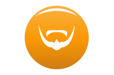 Mustache icon vector orange