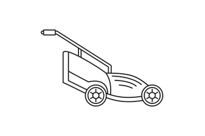 Lawn mower icon, outline style