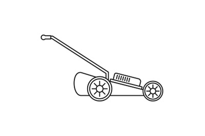 Grass cut machine icon, outline style
