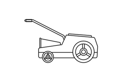 Lawn mower machine icon, outline style