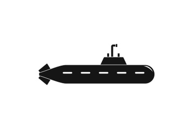 Military submarine icon, simple style