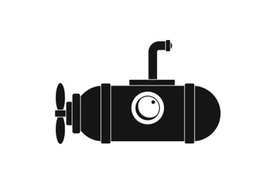 Small submarine icon, simple style