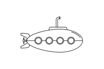 Submarine icon, outline style