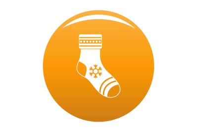 Christmas sock icon vector orange
