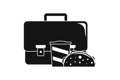 Bag cola cheesburger icon, simple style