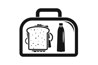 Lunch sandwich box icon, simple style