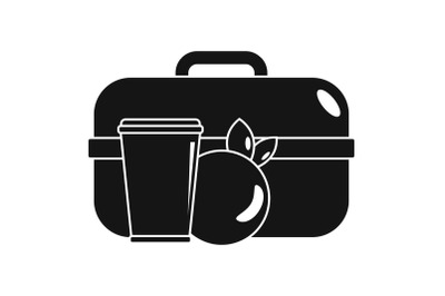 Apple lunch box icon, simple style