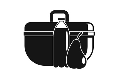 Pear lunch box icon, simple style