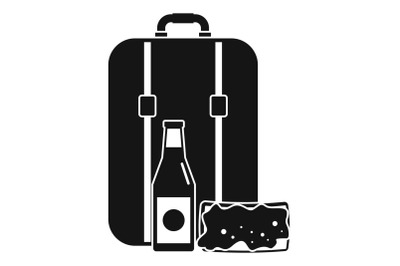 Travel bag lunch icon, simple style