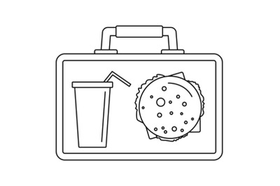 Lunch bag icon, outline style