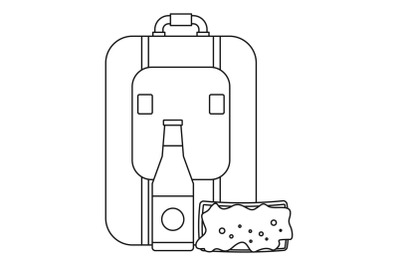 Travel bag lunch icon, outline style