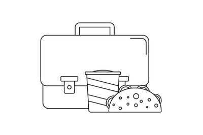 Bag cola cheesburger icon, outline style