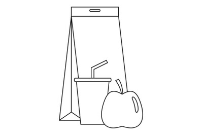 Lunch pack icon, outline style