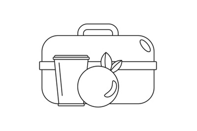 Apple lunch box icon, outline style