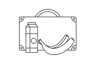 Milk banana lunch icon, outline style