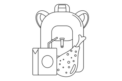 Juice school lunch icon, outline style