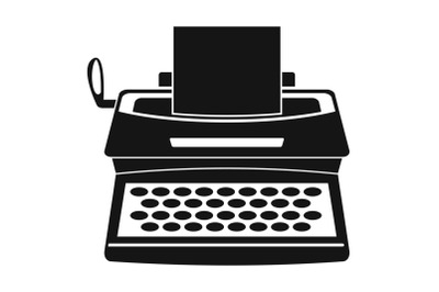 Typewriter icon, simple style