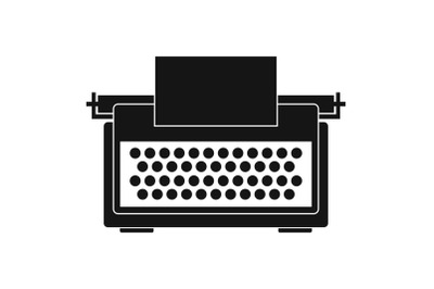 Vintage typewriter icon, simple style