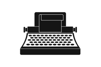 Retro typewriter icon, simple style