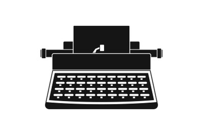 Old typewriter icon, simple style