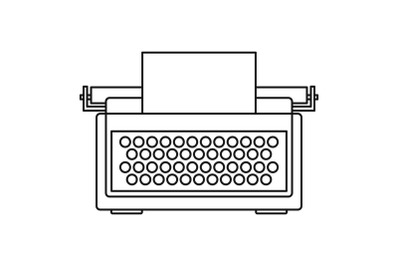 Typewriter icon, outline style