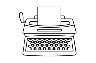 Vintage typewriter icon, outline style