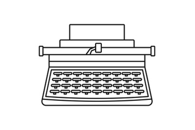 Old typewriter icon, outline style