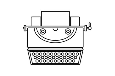 Classic typewriter icon, outline style