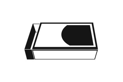 Open matchbox icon, simple style