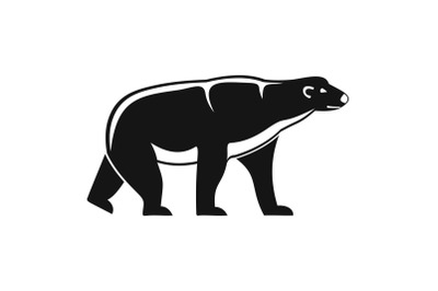 Male polar bear icon, simple style