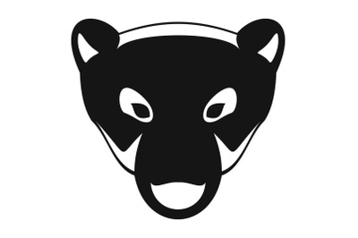 Polar bear head icon, simple style