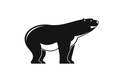 Watching polar bear icon, simple style