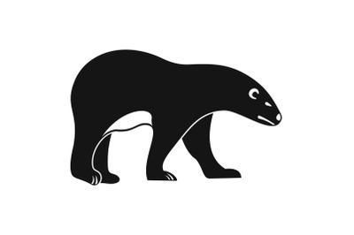 Walking polar bear icon, simple style