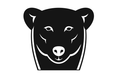 Head female polar bear icon, simple style