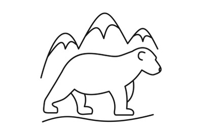 Polar bear logo, outline style