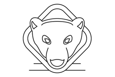 Polar bear head logo, outline style