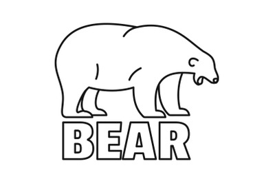 Polar bear tears logo, outline style