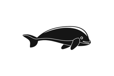 Whale icon, simple style