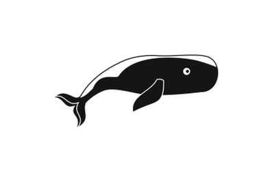 Big whale icon, simple style