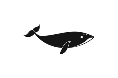 Small whale icon, simple style