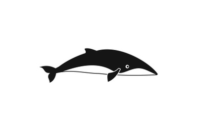 Sea whale icon, simple style