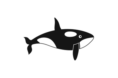 Orca whale icon, simple style